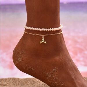 Gold and Cream Beaded Bracelet Set R175